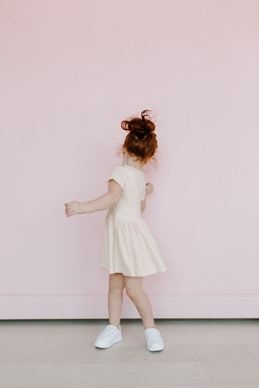 Kiki Dress - Sand Pinstripe