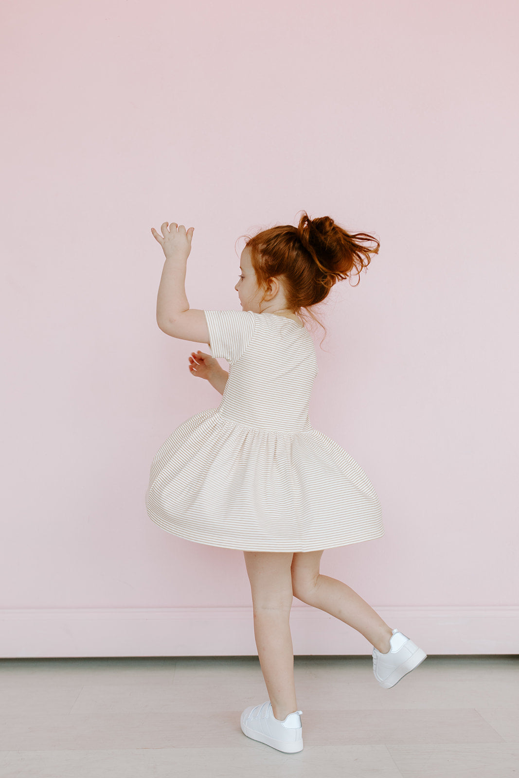 Kiki Dress - Sand Pinstripe