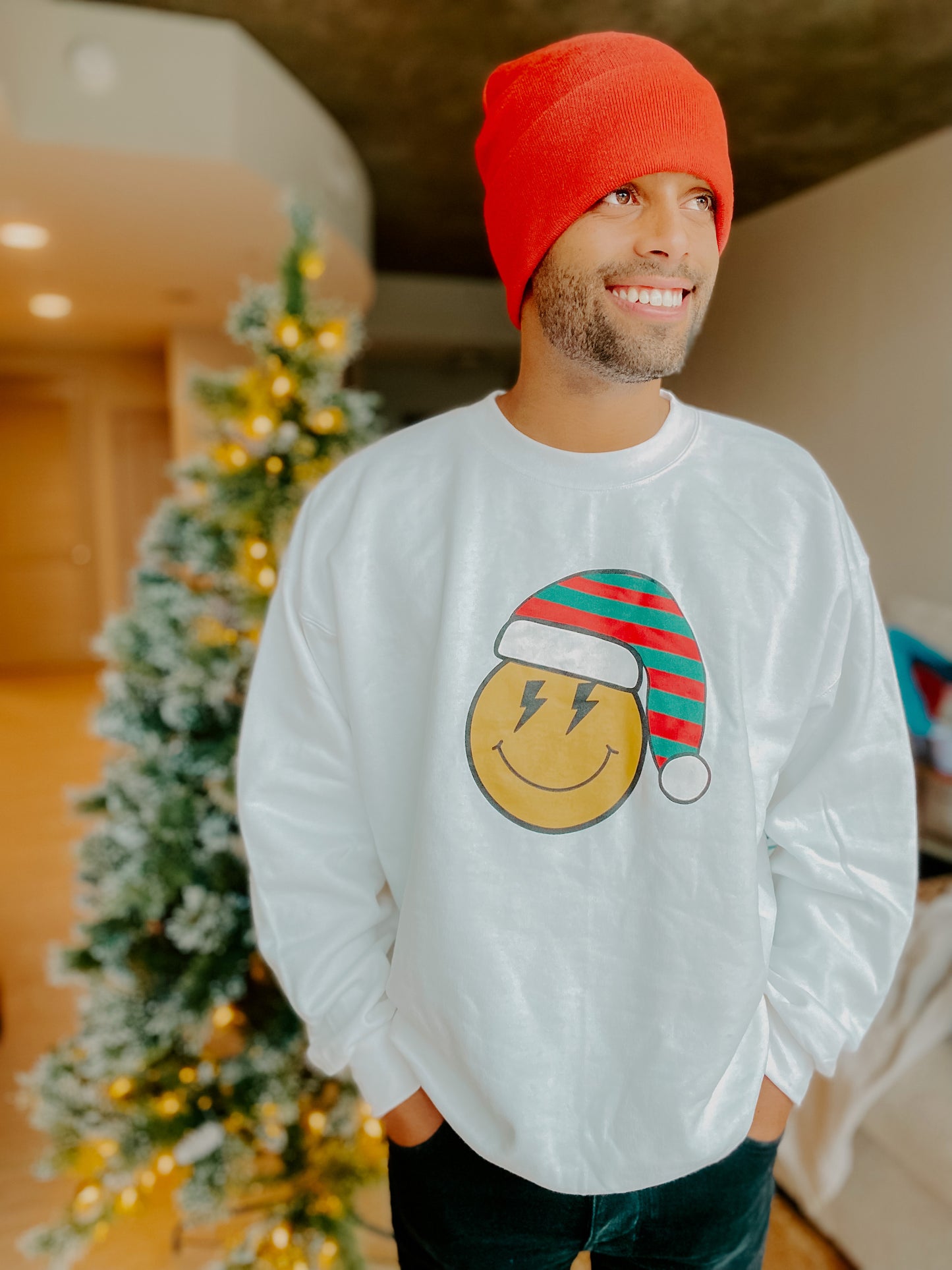 Adult Holiday Smiley Crewneck