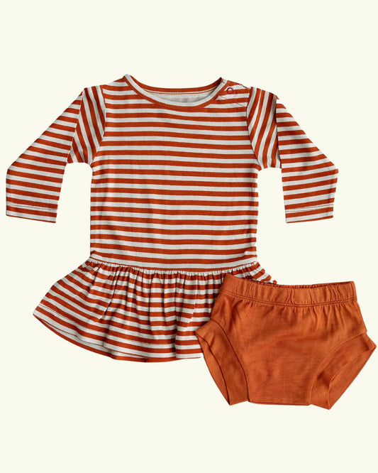 Lilah Dress- Rust Stripe