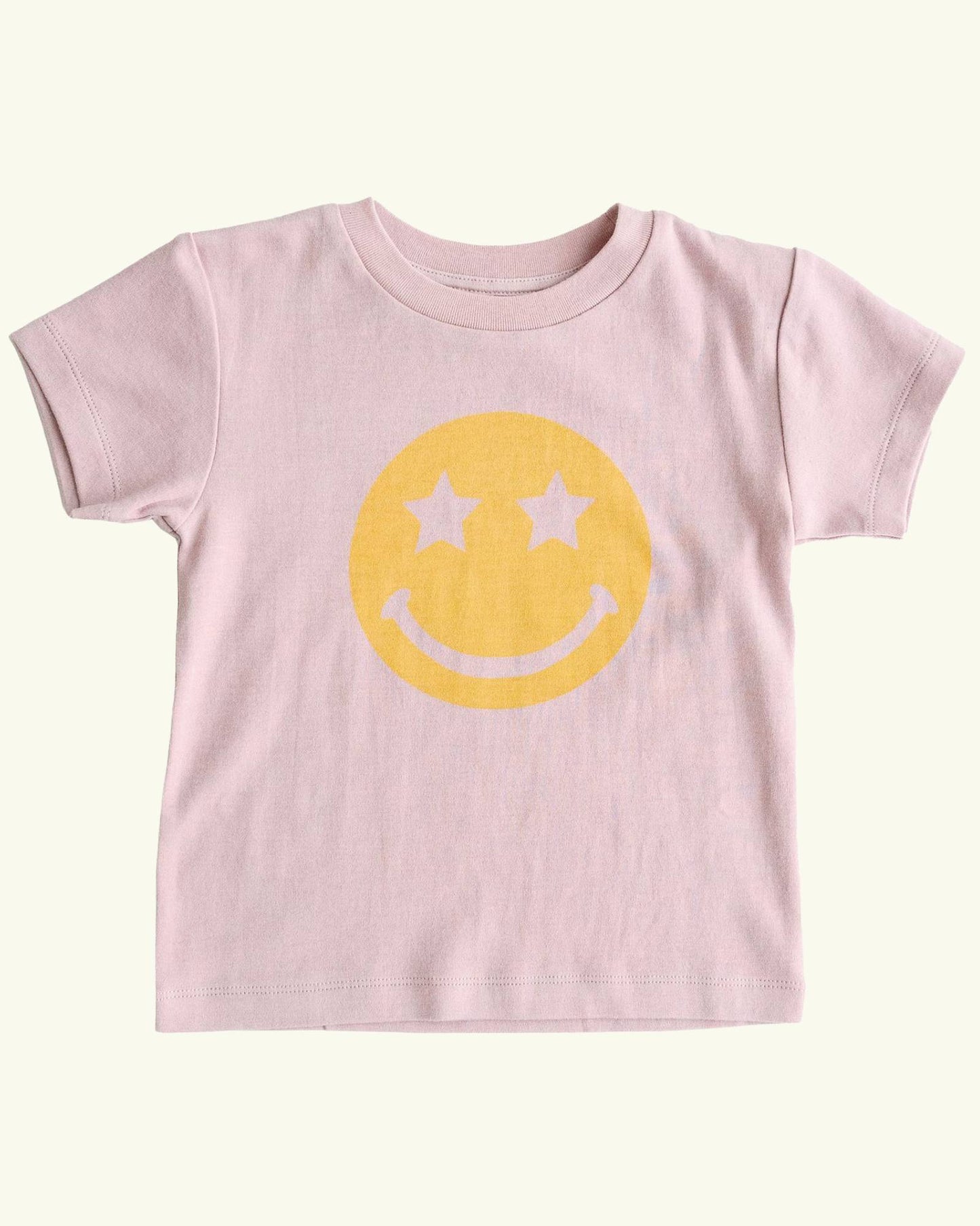 Graphic Short-sleeve Tee- Smiley Face Misty Rose