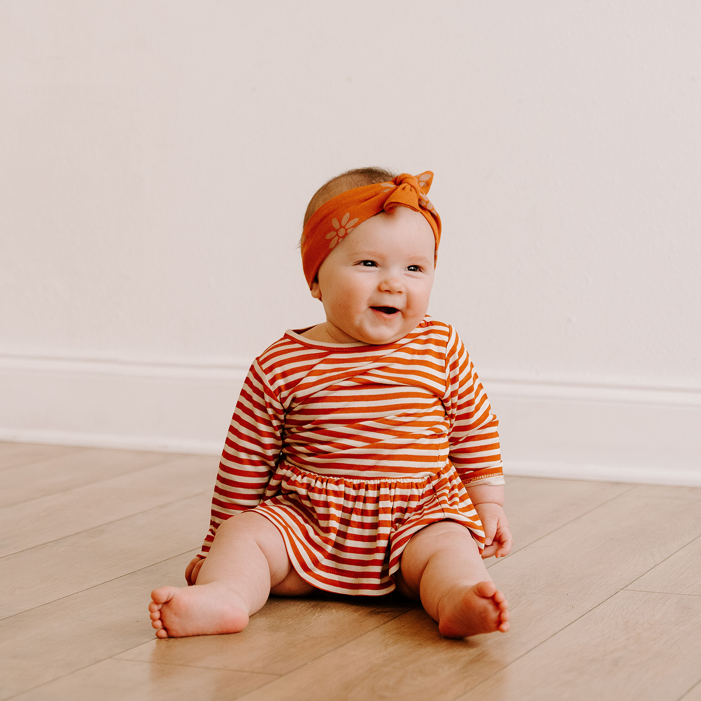 Lilah Dress- Rust Stripe